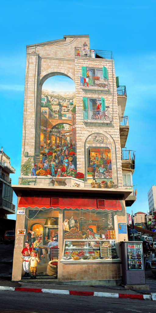 Fresque murale Parcours de murs peints à Jérusalem en Israël