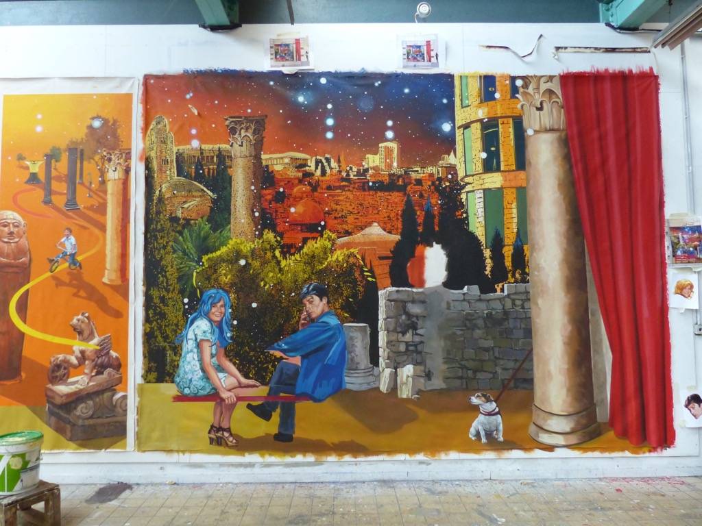 Fresque murale Parcours de murs peints à Jérusalem en Israël