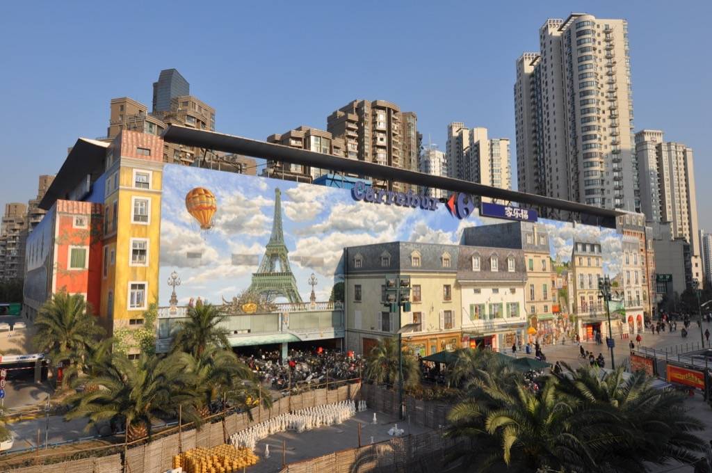 Trompe l'oeil pour Carrefour Wuning Store à Shanghai en Chine.