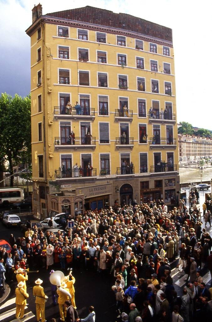 Fresque murale la fresque des Lyonnais à Lyon en France