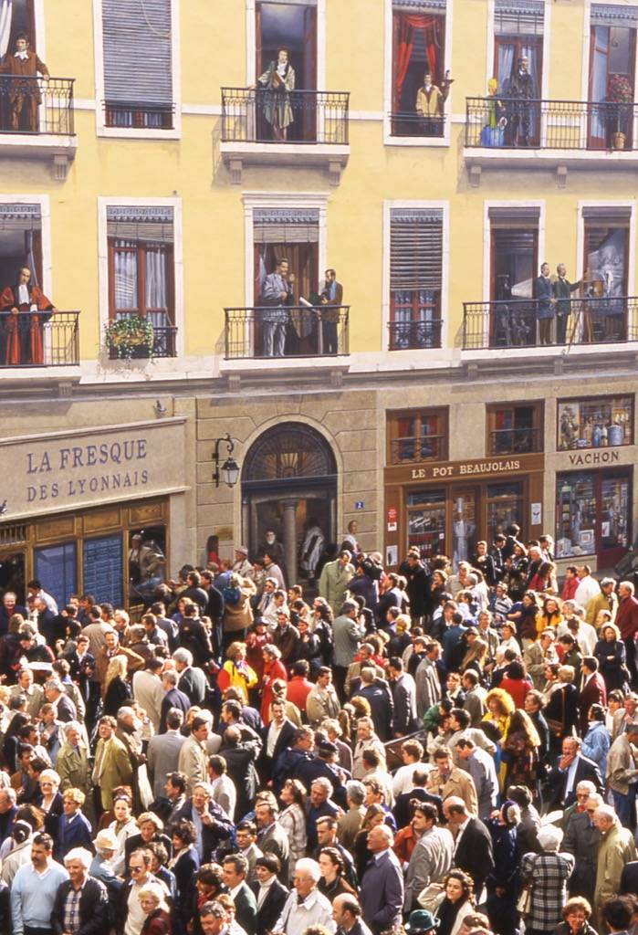 Fresque murale la fresque des Lyonnais à Lyon en France