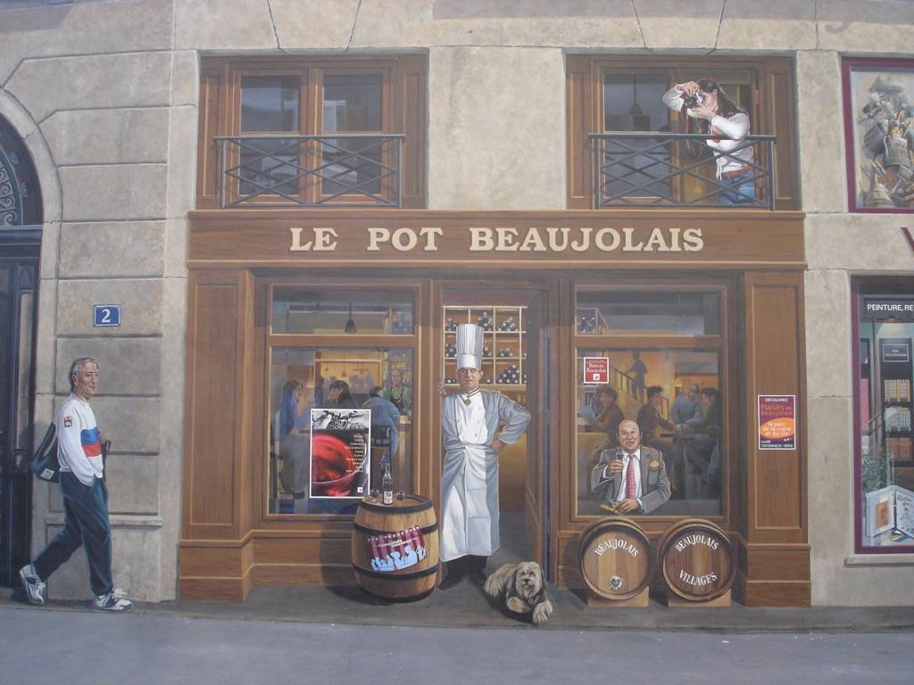 Fresque murale la fresque des Lyonnais à Lyon en France
