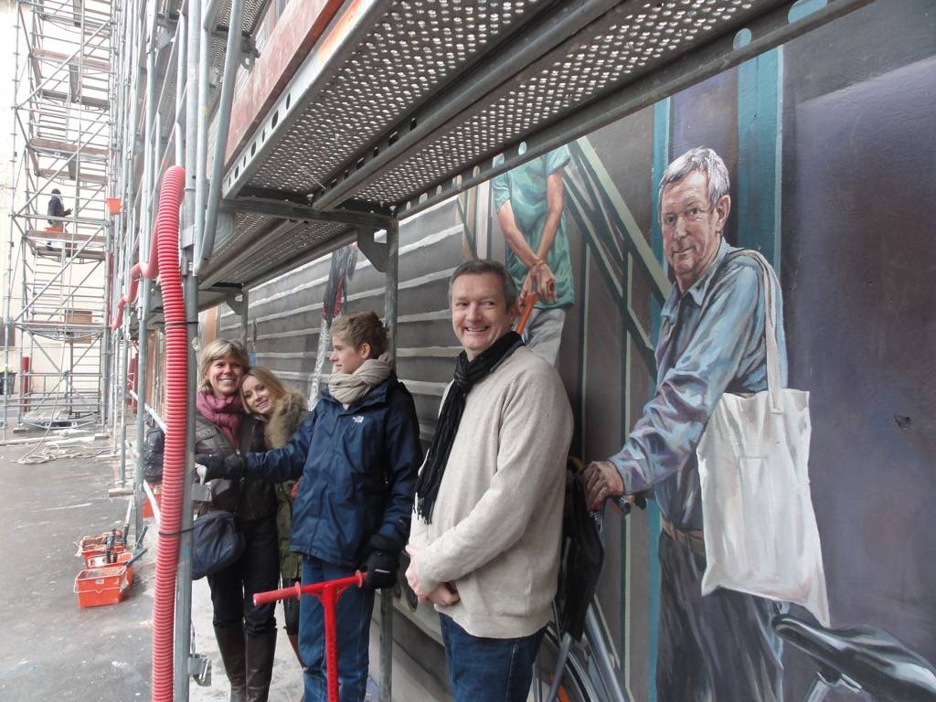 Fresque murale le Mur des Canuts à Lyon en France