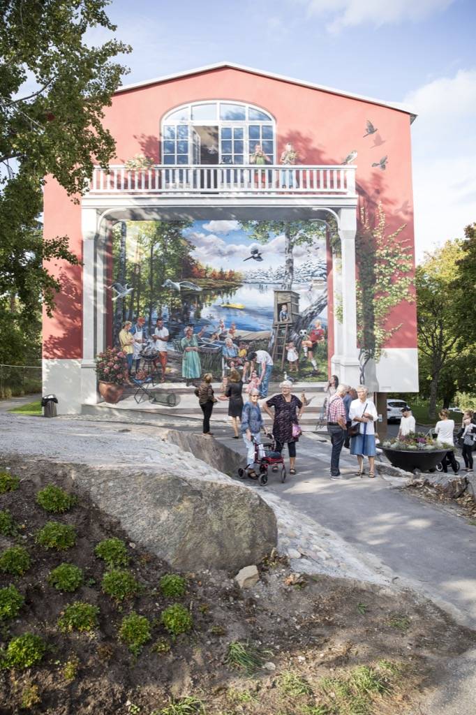 Fresque murale Farsta Strand à Stockholm en Suède