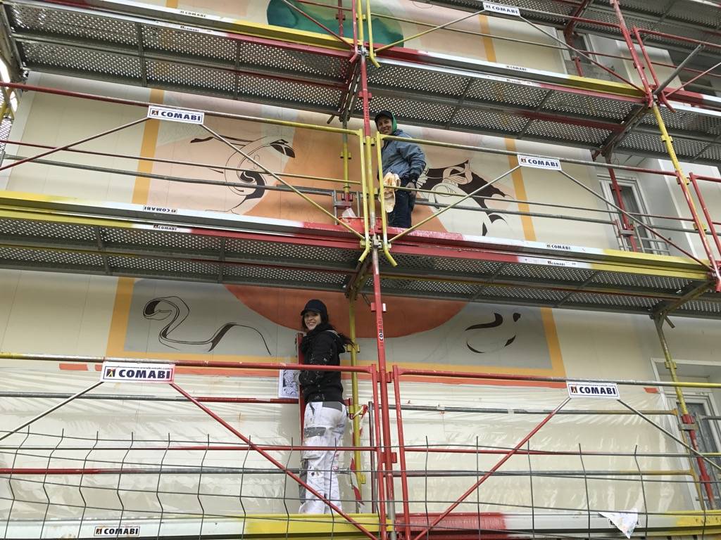 Fresque murale Tonnerre au quartier des lices en France