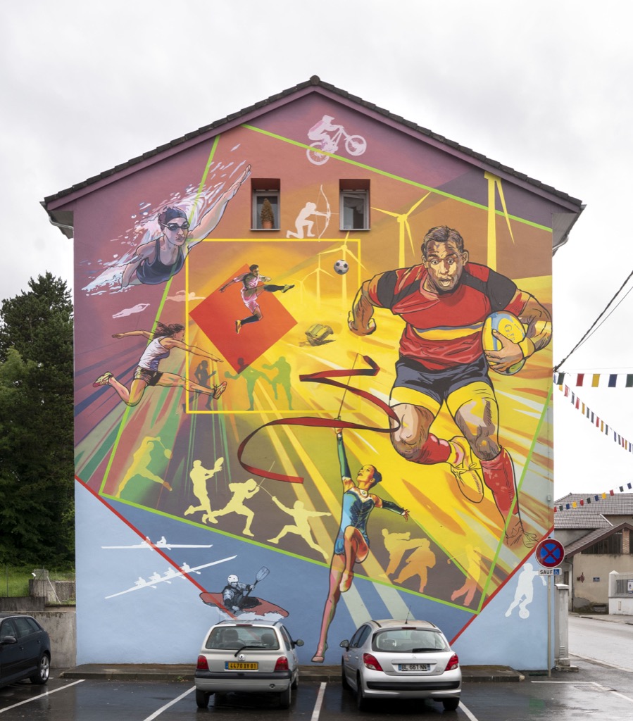 Mural of Sport and Energy - Oyonnax (France) - CitéCréation