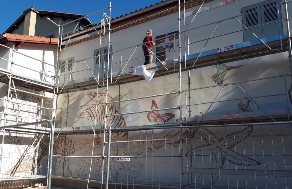 La fresque murale du Jardin d’Allard - 13 Bd de la Préfecture - Montbrison - France